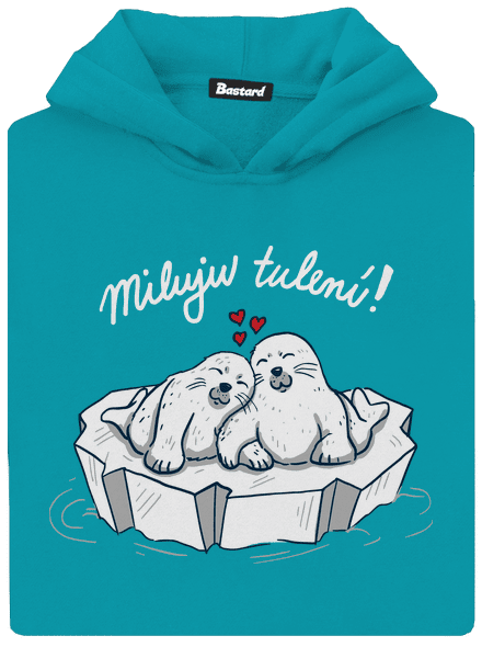 Miluju tulení dětská mikina klokanka Hawaiian Blue