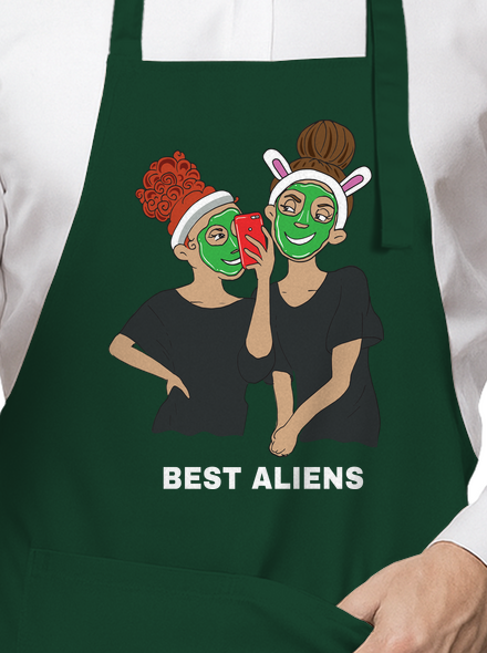 Best aliens zástěra Bottle Green