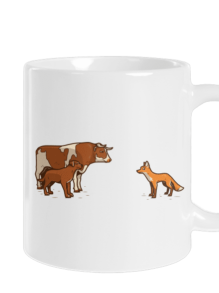 Vůl, pes a vulpes klasický hrnek White