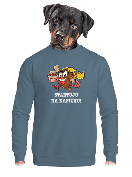 Startuju na kafíčku unisex mikina bez kapuce Nordic Blue