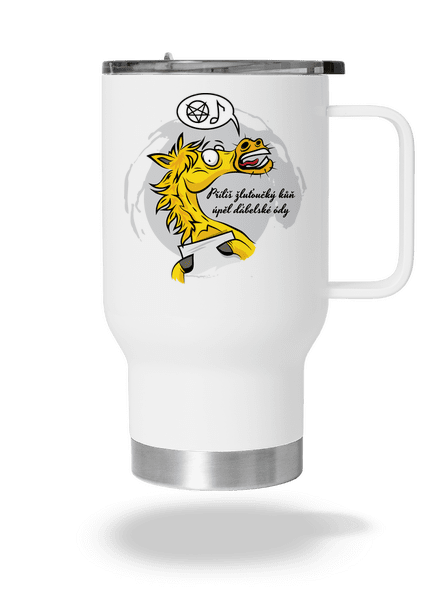 Žluťoučký kůň termohrnek White