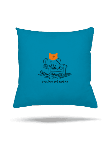 Bydlím u své kočky polštář Blue Turquoise