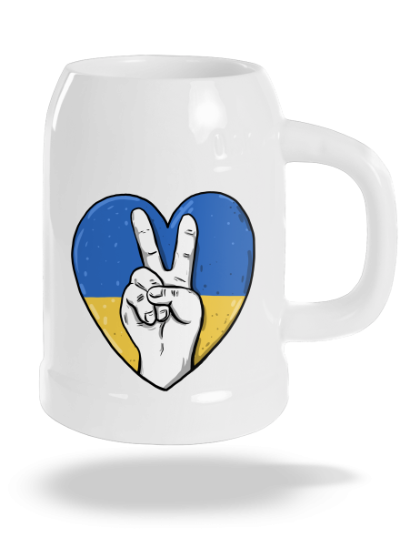Ukrajina - Mír půllitr White