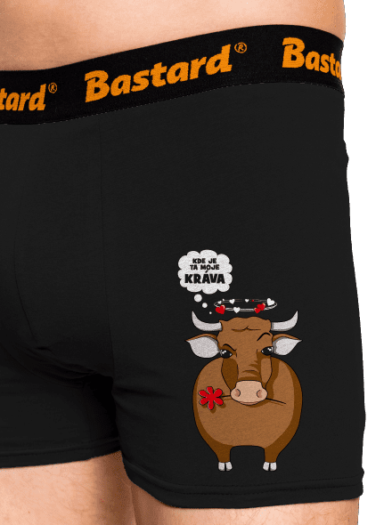 Kráva a bejk boxerky Black
