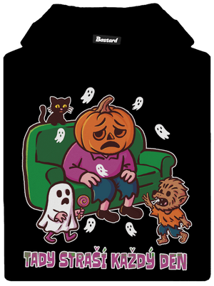 Tady straší každý den dětská mikina klokanka Black