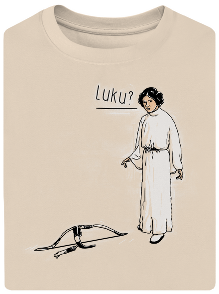 Luke a Leia unisex tričko oversized Almond