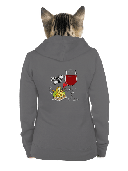 Navždy spolu dámská mikina na zip Steel Gray
