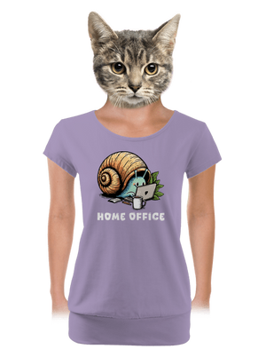 Šnekův home office dámské tričko s lemem Lavender