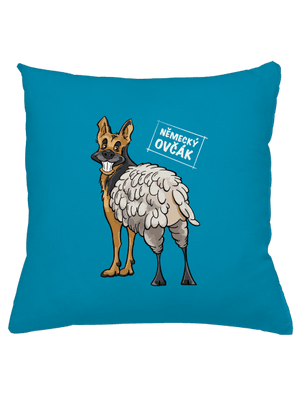 Německý ovčák polštář Blue Turquoise