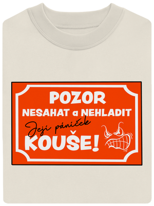 Pozor, nesahat unisex mikina bez kapuce Off White