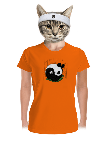 Dvě spící pandy dámské sportovní tričko Neon Orange