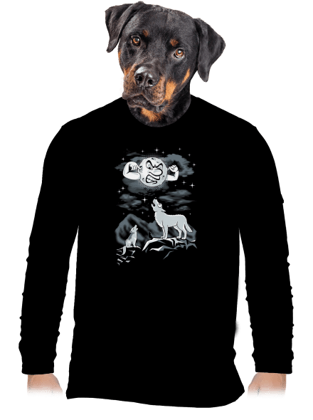 Vlčí árie pánské dlouhý rukáv Black