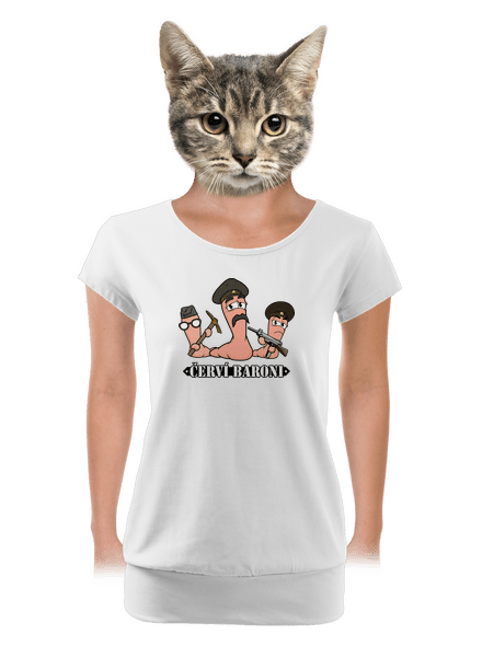 Červí baroni dámské tričko s lemem White