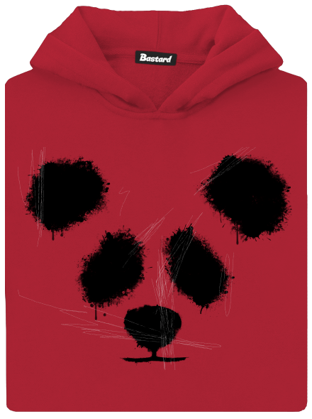 Panda dětská mikina klokanka Fire Red