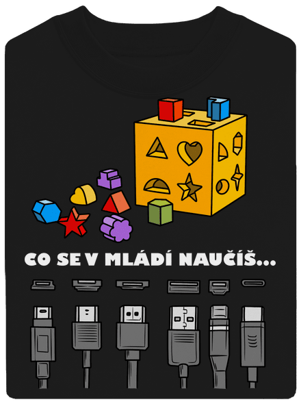 Co se v mládí naučíš unisex mikina bez kapuce Black