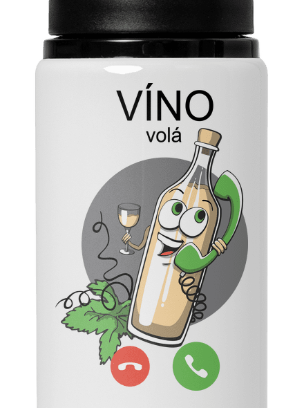 Bílé víno volá lahev na vodu White