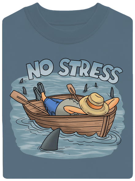 No stress unisex mikina bez kapuce Nordic Blue