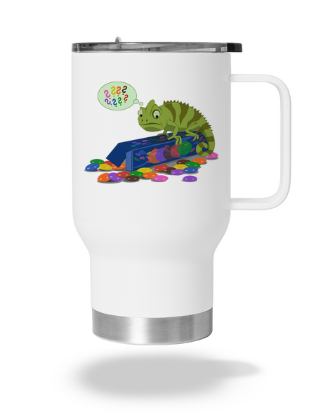 Zmatený chameleon termohrnek White