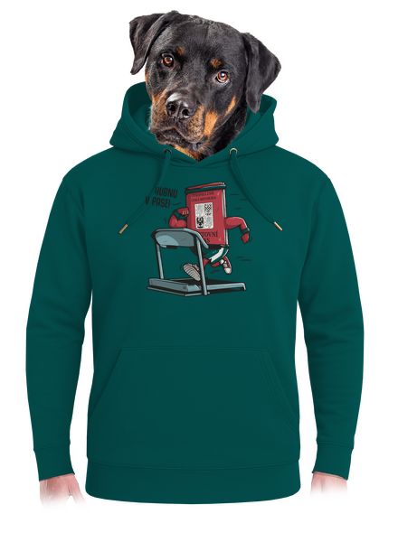 Hubnu v pase unisex mikina premium Emerald Green