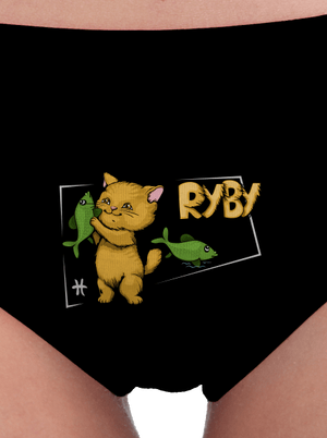 Kočičí horoskop: Ryby dámské kalhotky Black