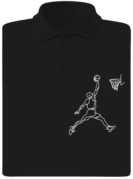 One line slam dunk pánská polokošile Black