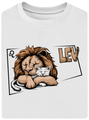Kočičí horoskop: Lev  unisex tričko oversized White