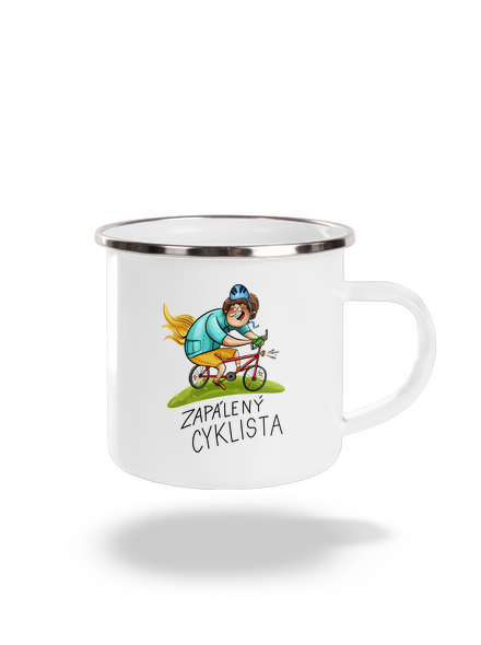 Zapálený cyklista plecháček White