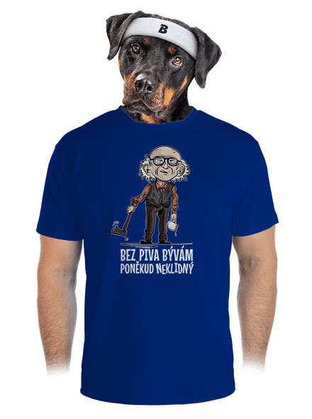 Neklidný bez piva pánské sportovní tričko Royal Blue Mal