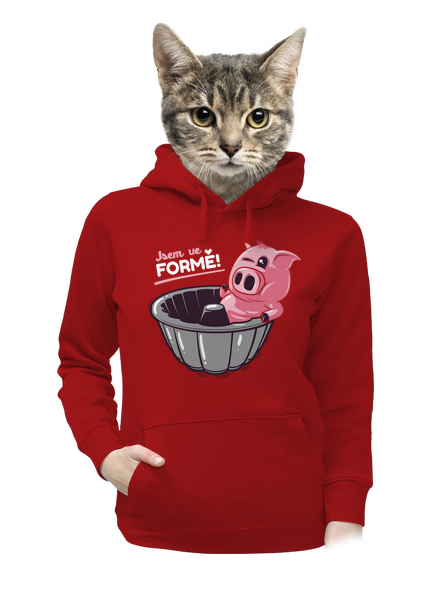 Ve formě dámská mikina klokanka Red Mal