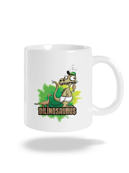 Dilinosaurus klasický hrnek White