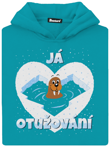 Miluju otužování dětská mikina klokanka Hawaiian Blue