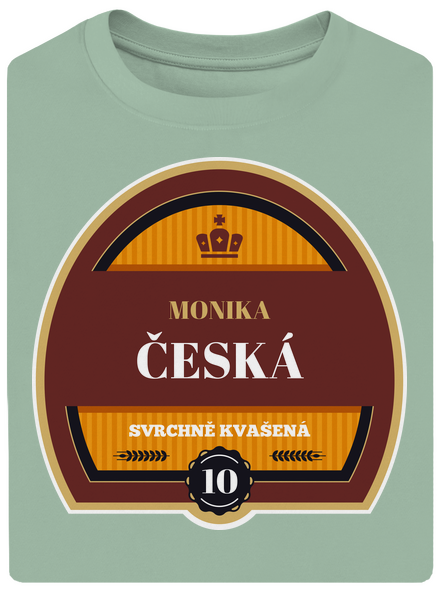 Pivní etiketa unisex tričko oversized Sage