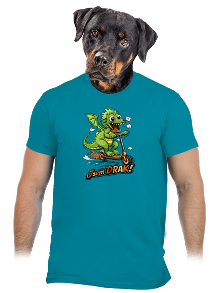 Jsem drak pánské tričko Diva Blue