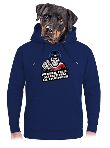 Fandi, ale zůstaň člověkem unisex mikina premium Navy