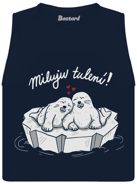 Miluju tulení dámské tílko volné Navy