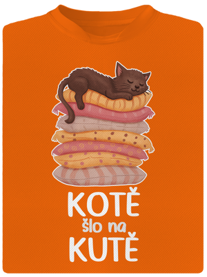 Kotě šlo na kutě dětské sportovní tričko Neon Orange