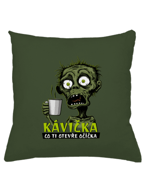 Zombie kávička polštář Olive Green