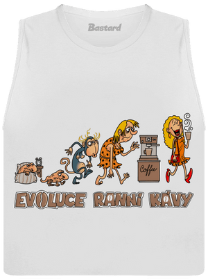 Evoluce ranní kávy dámské tílko volné White