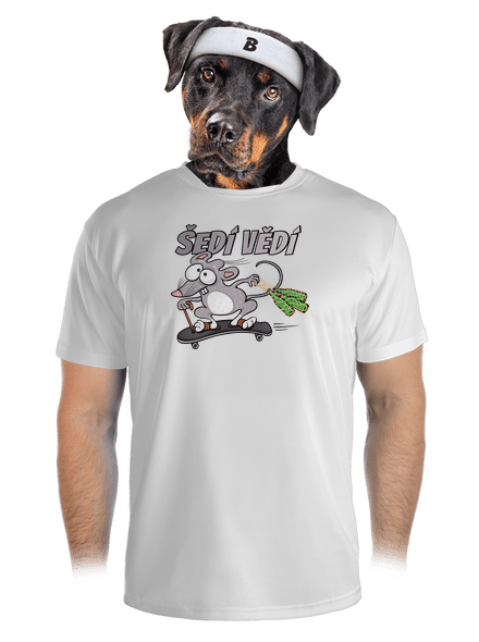 Šedí vědí - myšák pánské sportovní tričko White
