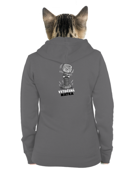Vytočená matka dámská mikina na zip Steel Gray