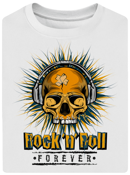 Rock'n'Roll forever unisex tričko oversized White