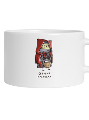 Červená kalkulka hrnek makronka White