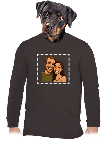 Karikatura z vlastní fotky pánské dlouhý rukáv Bear Brown