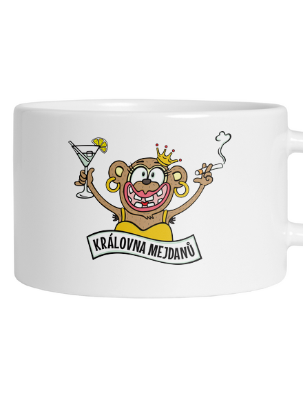 Královna mejdanů hrnek makronka White