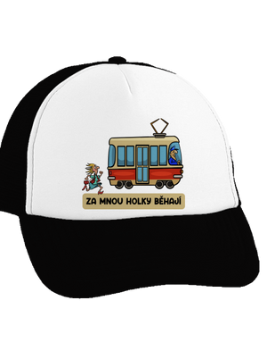 Za mnou holky běhají kšiltovka truckerka Black cap