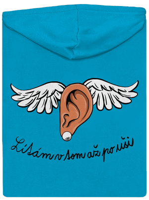 Až po uši dámská mikina na zip Blue Atol