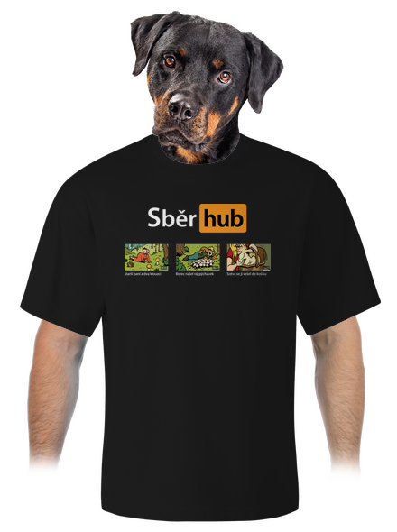 Sběr hub unisex tričko oversized Black
