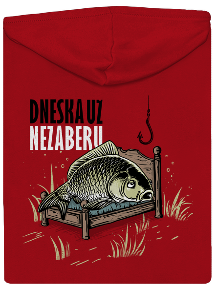 Dneska už nezaberu pánská mikina na zip Red