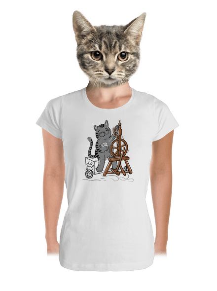 Kočka přede dámské tričko premium White