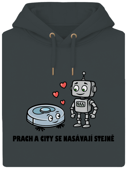 Láska mezi roboty unisex mikina premium Charcoal
